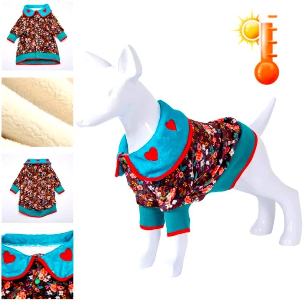 LOVINPET Soft Cozy Flannel Dog Apparel In Menagerie Birch Eggplant Size Large - Picture 2 of 10